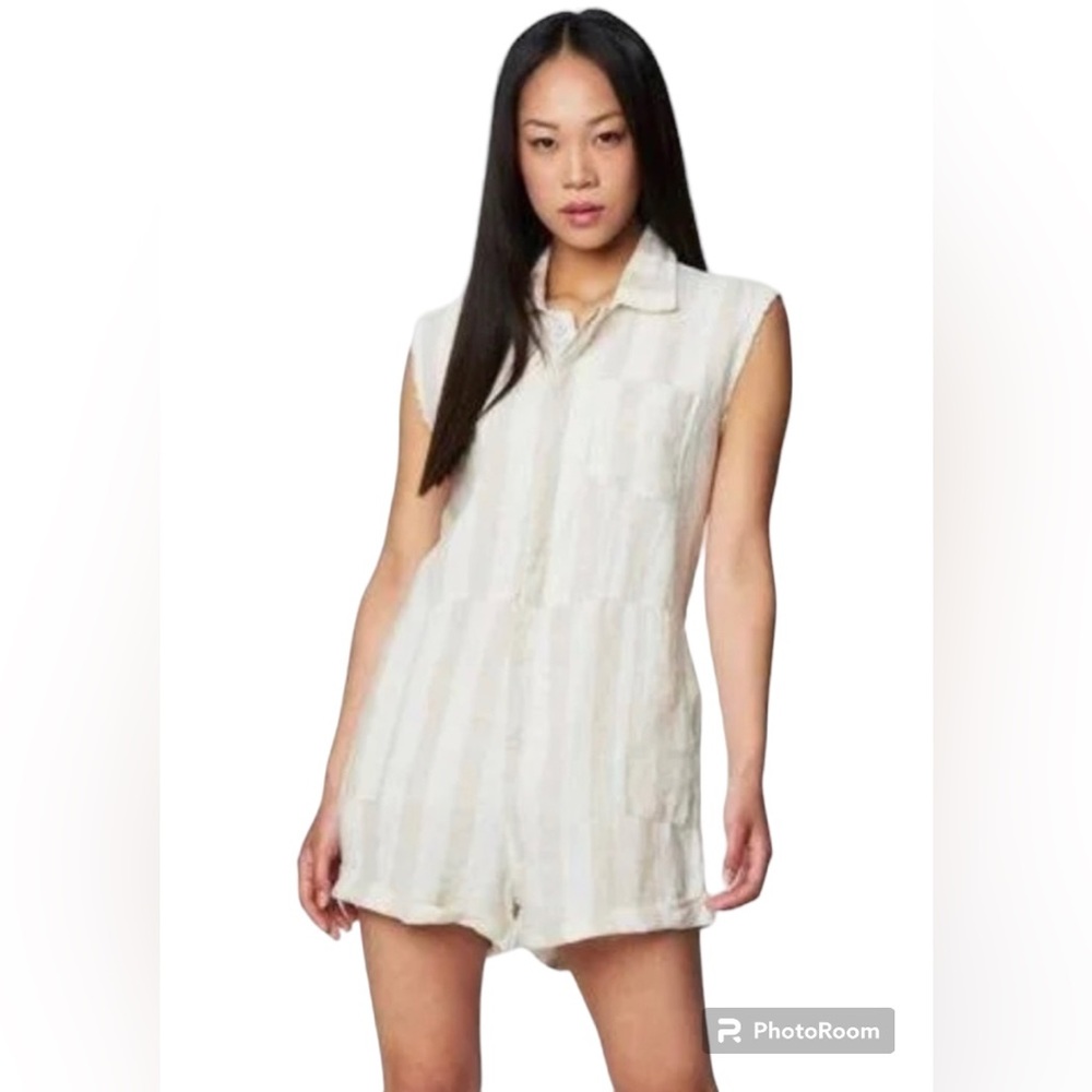 NWT Blank NYC Changing Lanes Linen Romper size XS